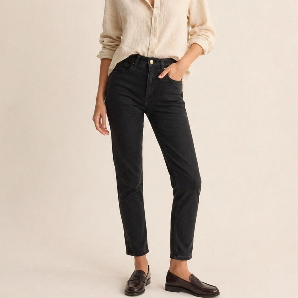 Sezane Denim Women's High Rise Skinny Ankle Jeans Black size 29